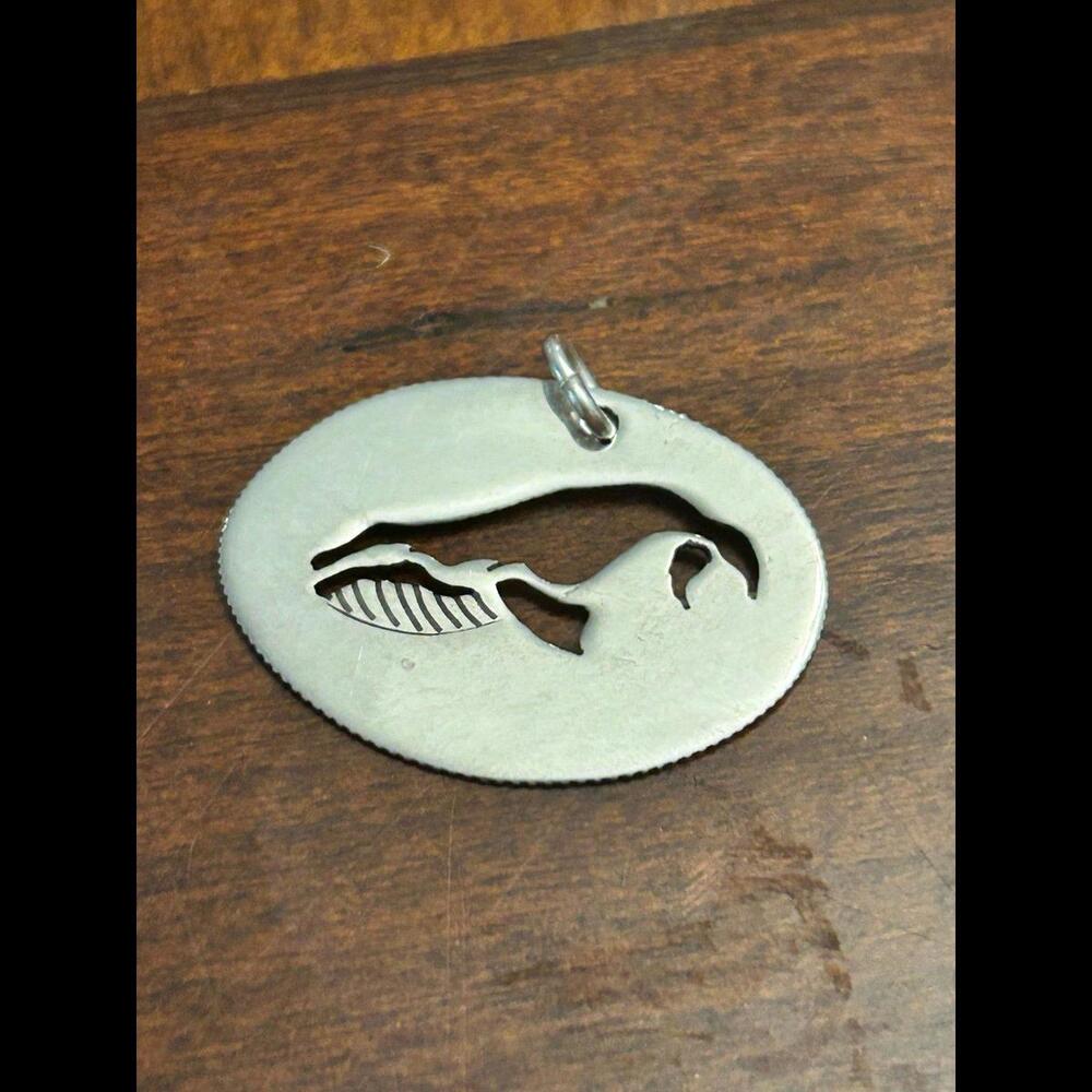 Whale pendant silver plated